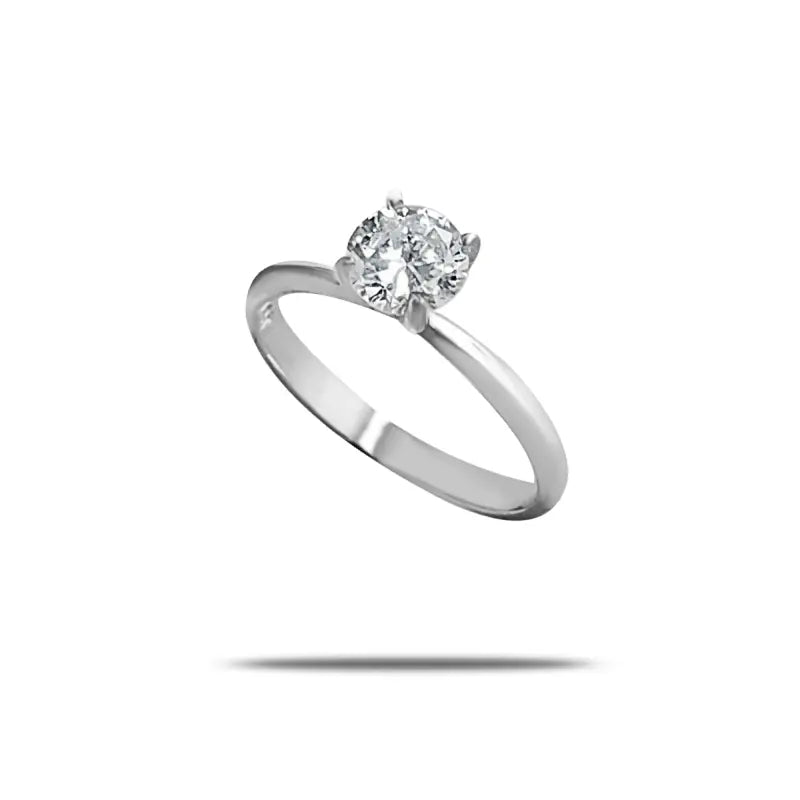 Solitaire Diamond Engagement Ring in 18k white gold for Her