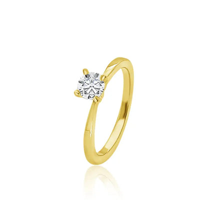 Solitaire Diamond Engagement Ring in 18K Yellow Gold -