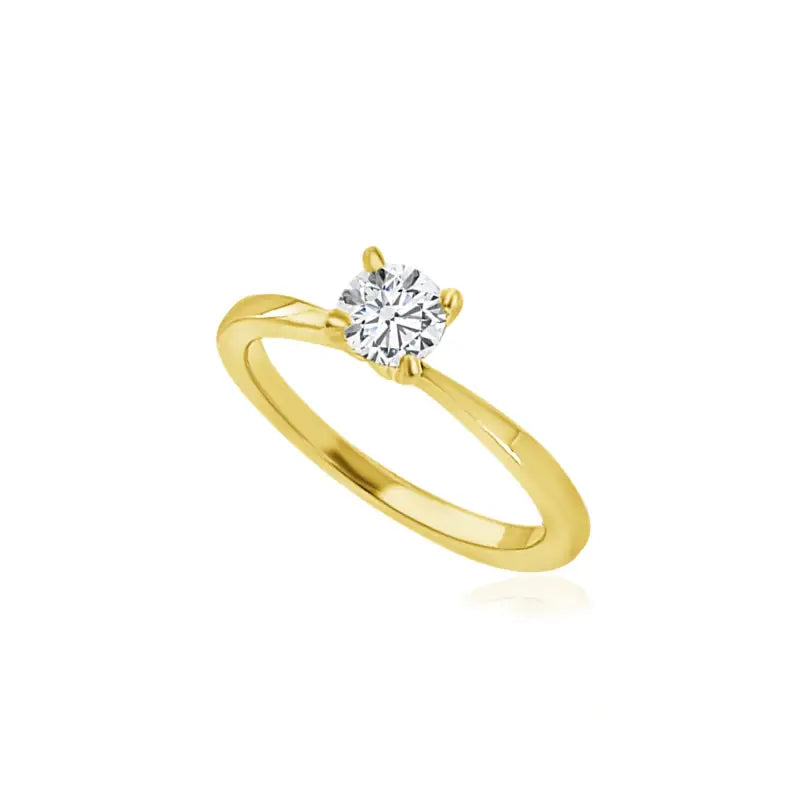 Solitaire Diamond Engagement Ring in 18K Yellow Gold -