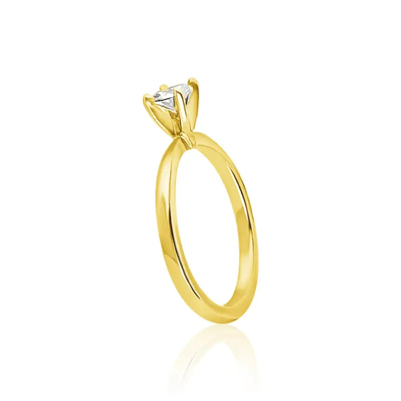 Solitaire Diamond Engagement Ring in 18K Yellow Gold -