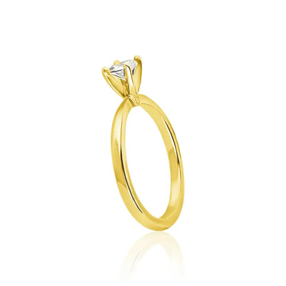 Solitaire Diamond Engagement Ring in 18K Yellow Gold -