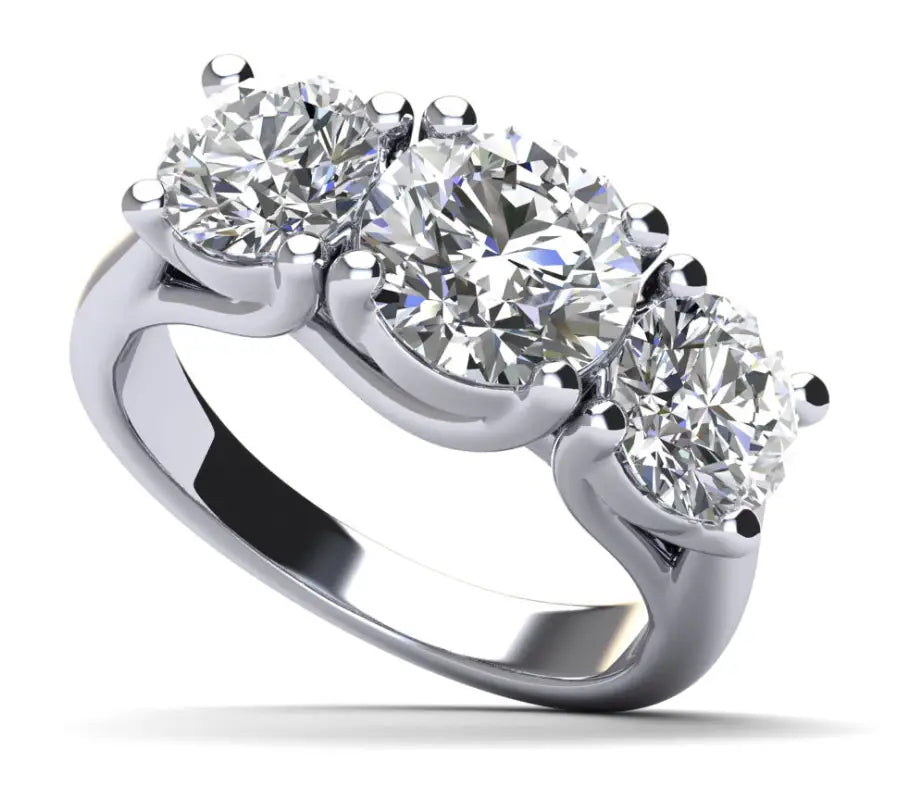 Three Stone Swirl Lab Grown Diamond Engagement Ring