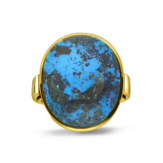 Turquoise Statement Ring in 18K Yellow Gold For Her - Gold