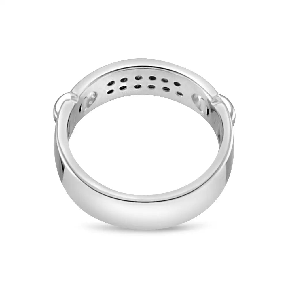 18k White Gold Wedding Band with Dazzling Diamonds For Her -