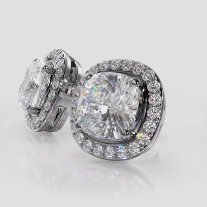 Diamond Studs Cushion Cut  In 18K or 14K Yellow or White Gold