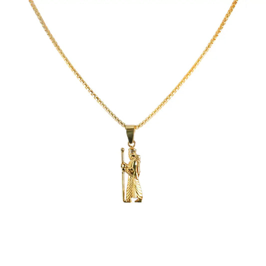 Achaemenid Soldier In 925 Silver Gold Plated Unisex Pendant