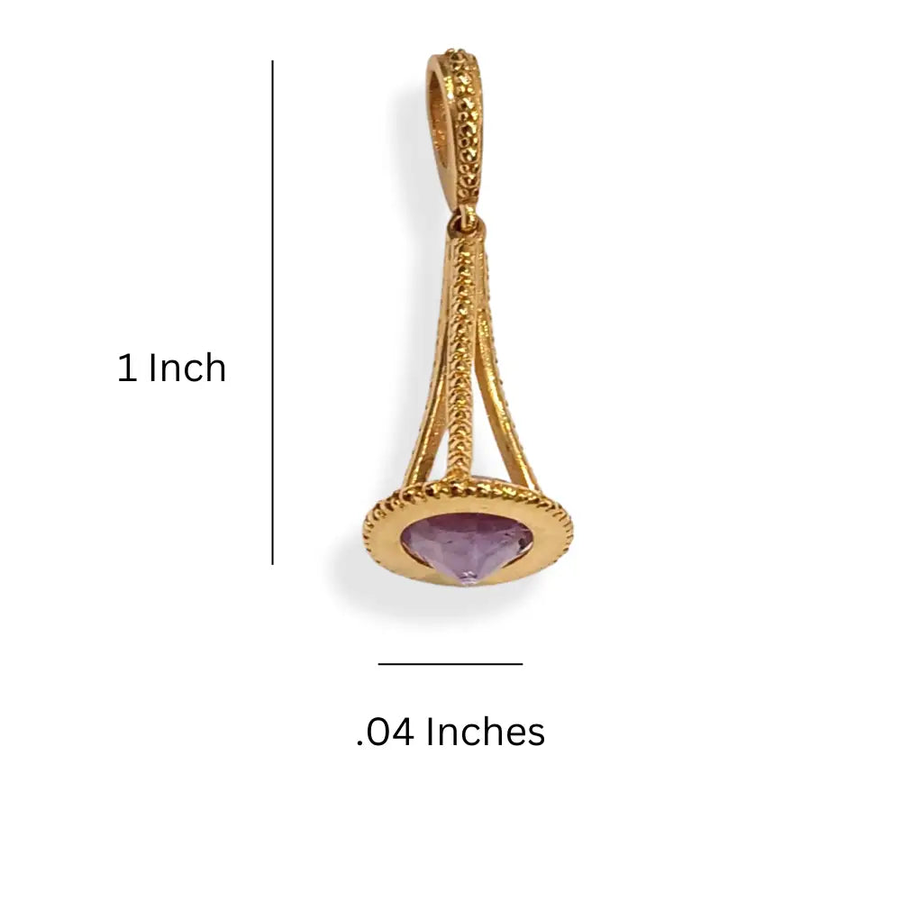 Amethyst Pendant in 18k Yellow Gold - Women’s Jewelry