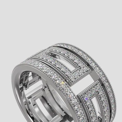 Glamorous Milgrain Eternity Ring In 14K , 18K Yellow Gold Or White Gold