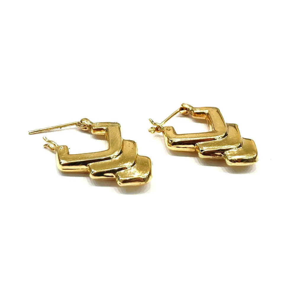 Bohemian Hoop Earrings in 14K Yellow Gold - earrings