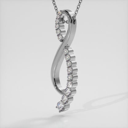 Life Is Great Journey Diamond Necklace Available In 14K 18K Yellow or White Gold