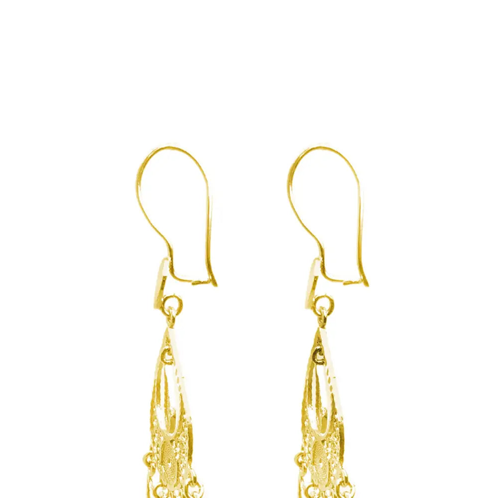Chandelier Earrings in 14K Yellow Gold Long Dangling