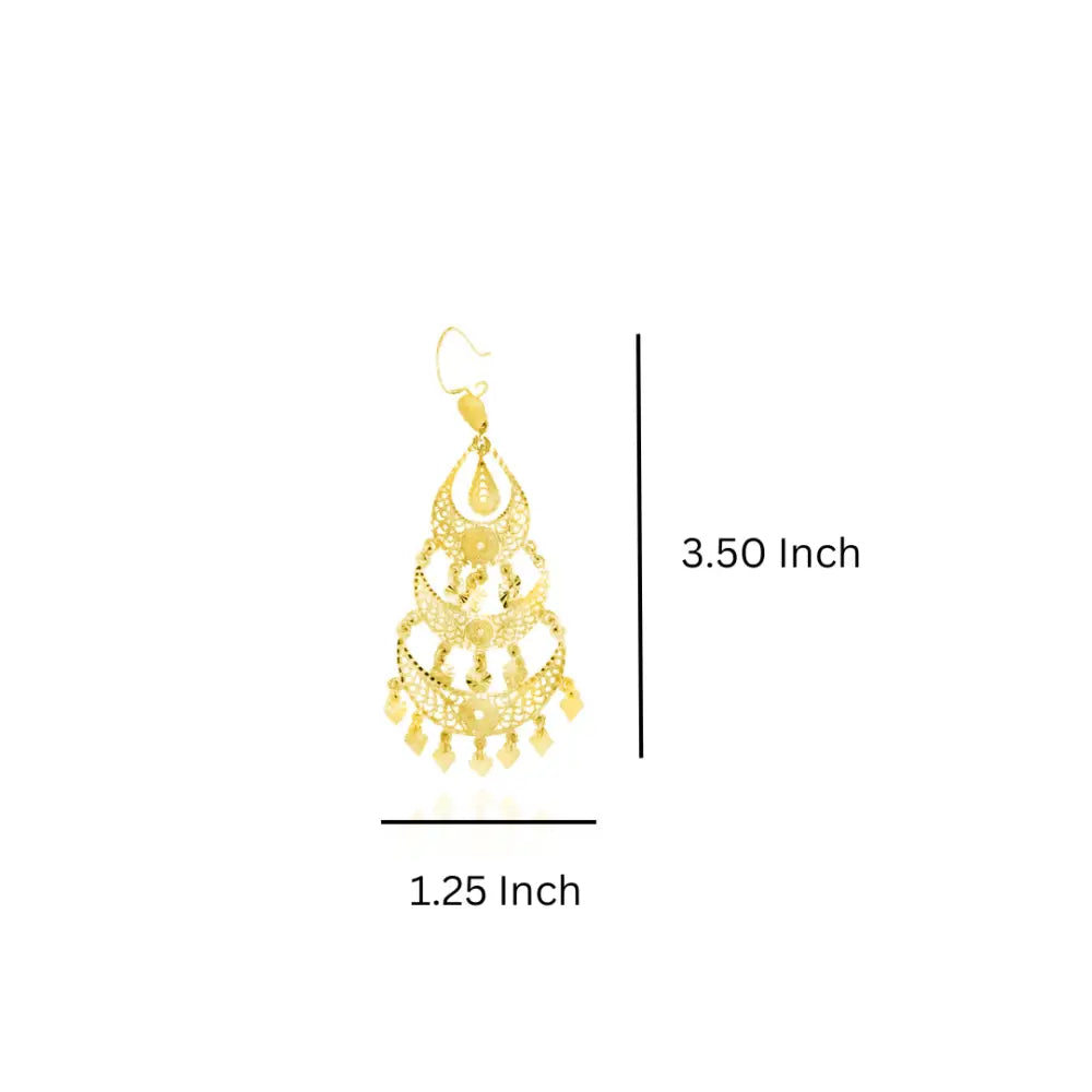 Chandelier Earrings in 14K Yellow Gold Long Dangling