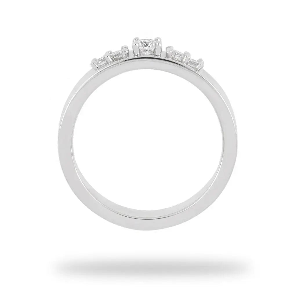 Dainty Diamond Wedding Band in 18K White Gold - Diamond Ring