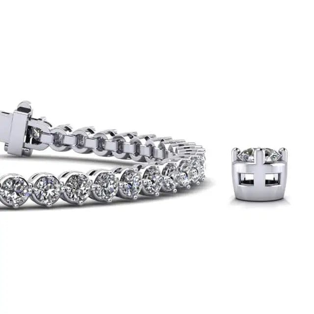 Dazzling Four Prong Diamond Tennis Bracelet Available in 18K