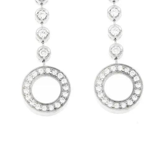 Diamond Drop Earrings in Ladies 14K White Gold - Gold