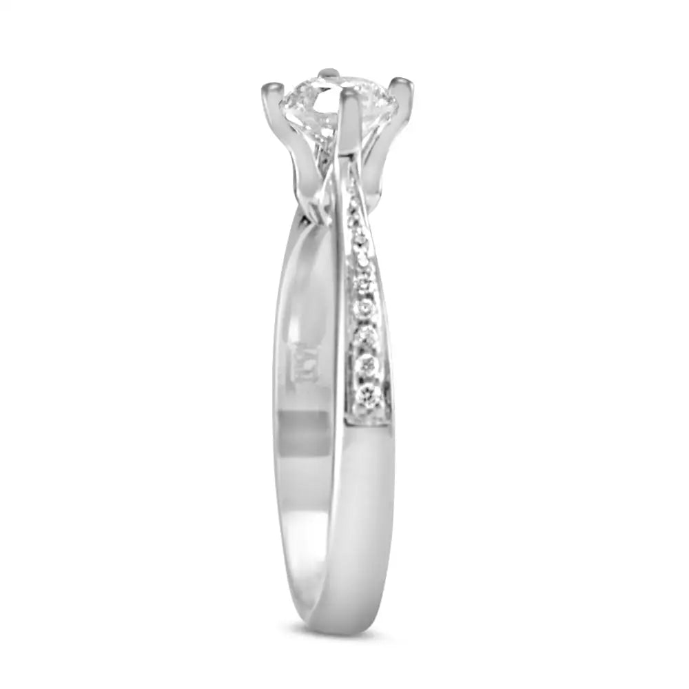 Diamond Engagement Ring in 18K White Gold For Her - Gold