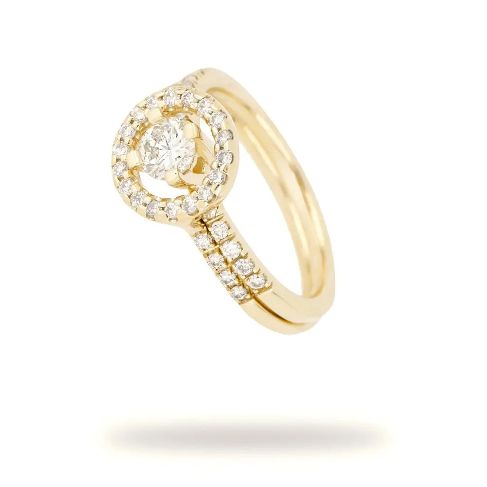 Diamond Engagement Ring With Halo Set in Women’s 18K Yellow