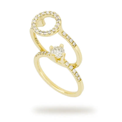 Diamond Engagement Ring With Halo Set in Women’s 18K Yellow