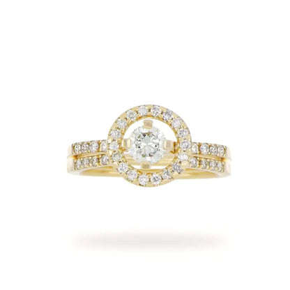 Diamond Engagement Ring With Halo Set in Women’s 18K Yellow