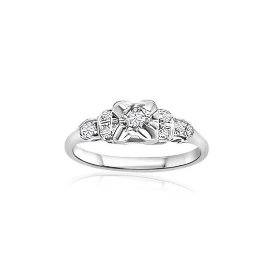 Diamond Engagement/Promise Ring in 18K White Gold - Women’s