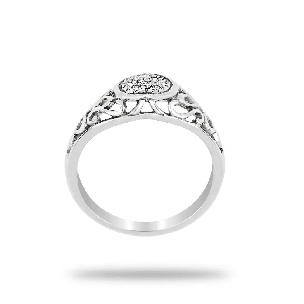 Diamond Heart Ring in Dazzling Women’s 18K White Gold - Gold