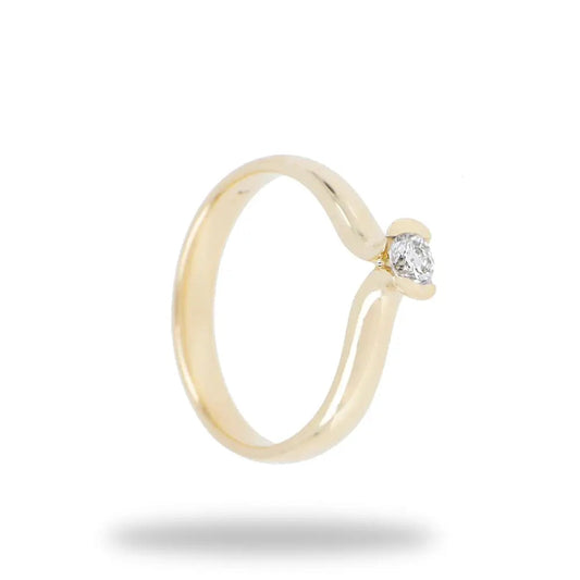 Diamond Solitaire Ring in 14K Yellow Gold for ladies - Gold