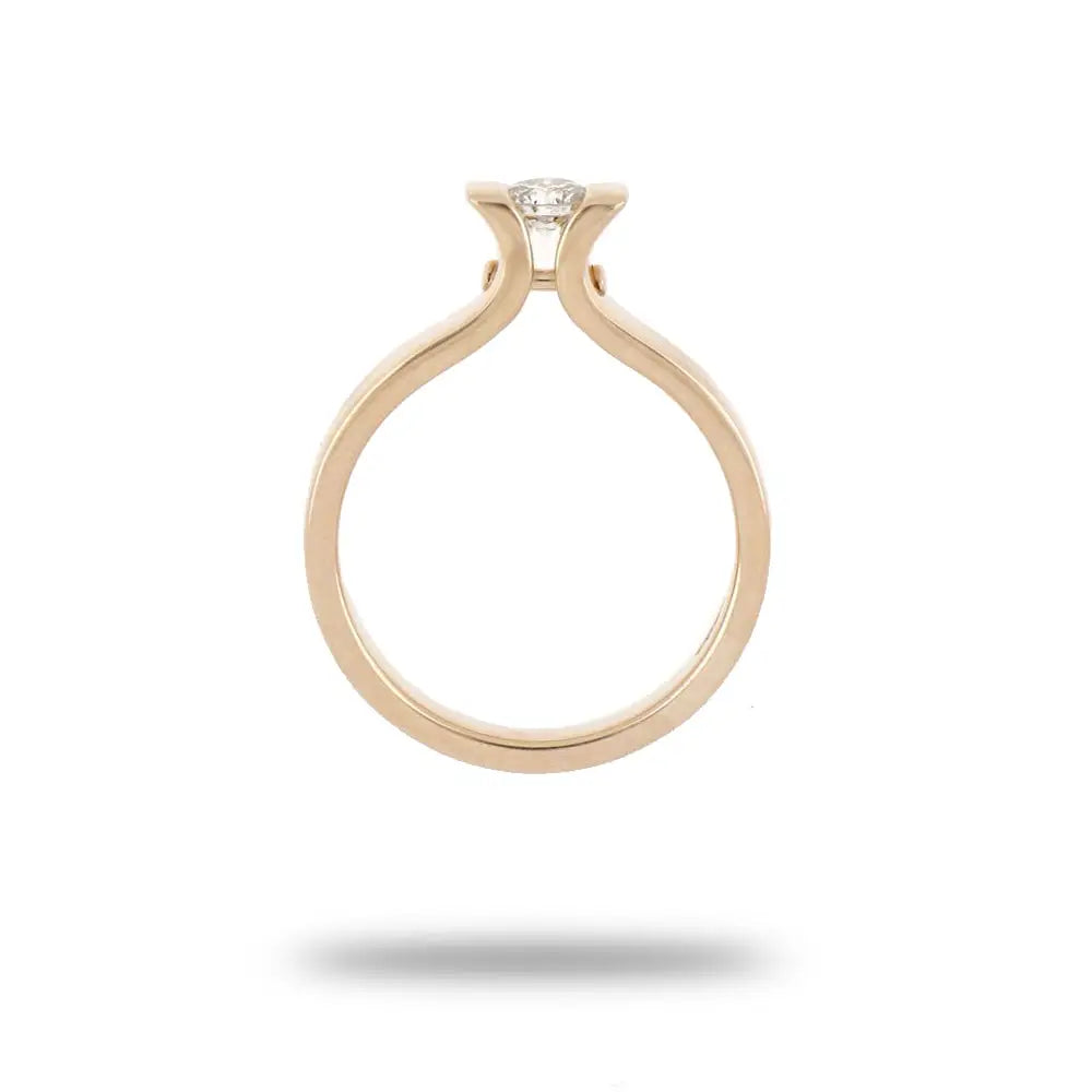 Diamond Solitaire Ring In 18K Rose Gold for Ladies