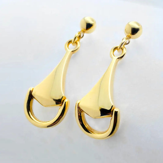 Drop Style 18k Yellow Gold Fancy Solid Gold Earrings