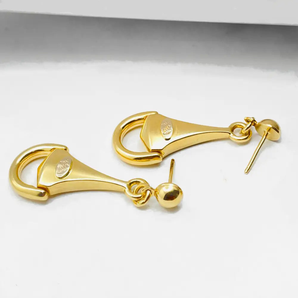 Drop Style 18k Yellow Gold Fancy Solid Gold Earrings