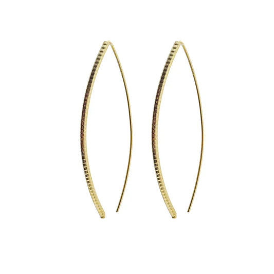Drop Thread Earrings 10K Yellow Gold Dainty Earrings - Gold