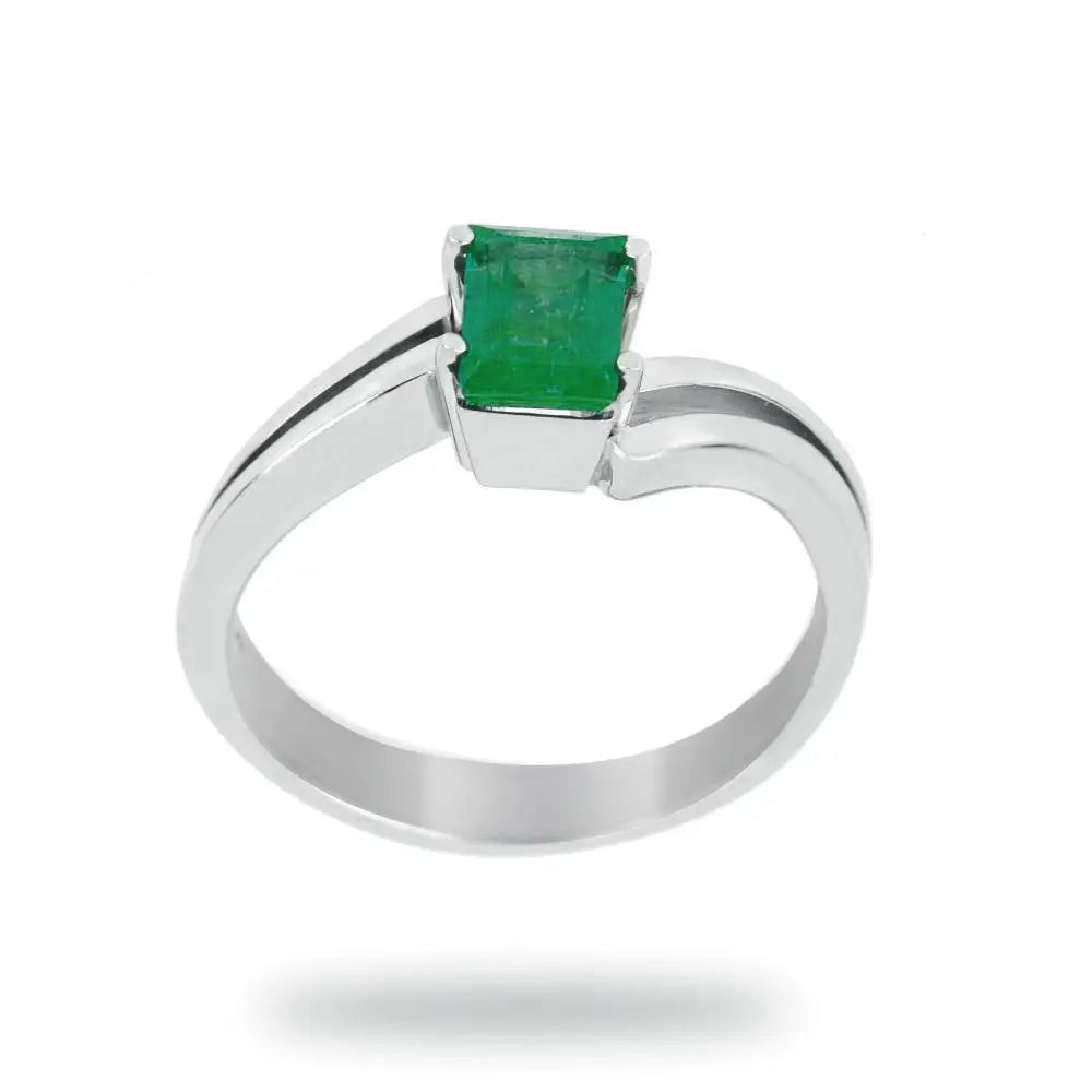 Emerald Ring In Women’s 14K White Gold Jewelry - Gold