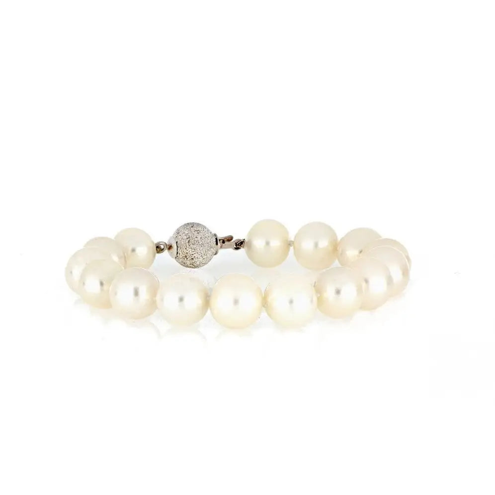 Fresh Water Pearl Bracelet In Women’s 18K White Gold - Gold