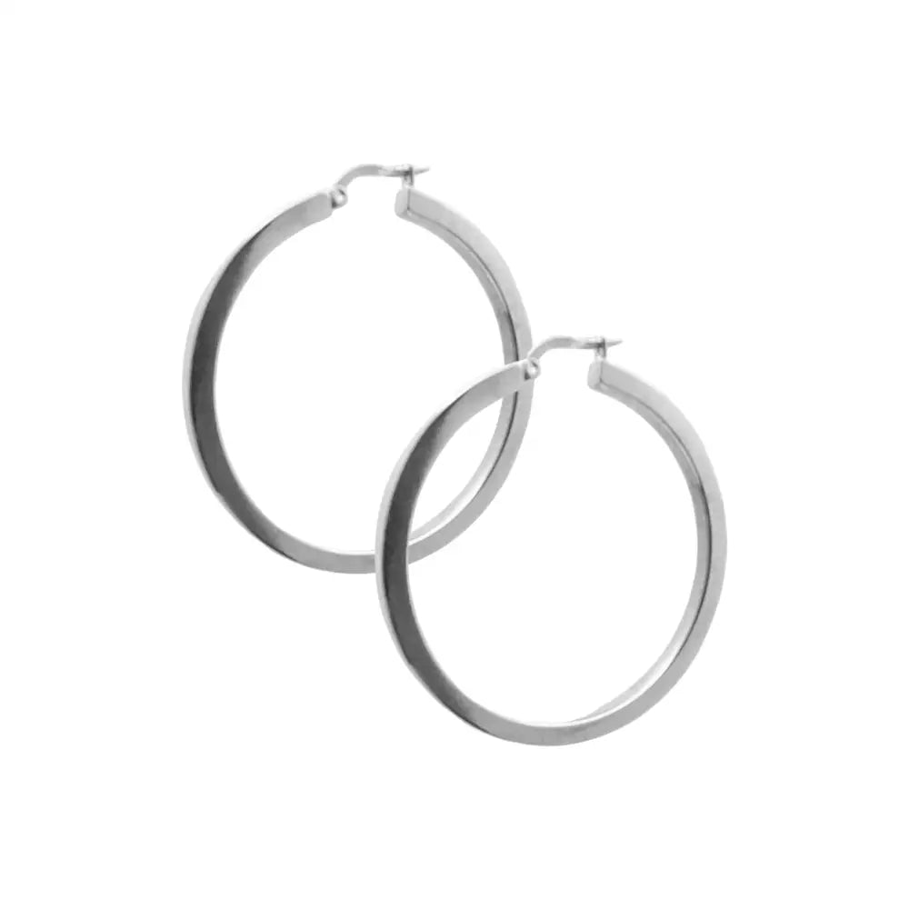 Gold Hoops 10K White Gold Earrings Ladies Jewelry Everyday