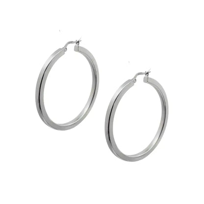 Gold Hoops 10K White Gold Earrings Ladies Jewelry Everyday