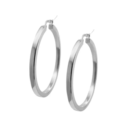 Gold Hoops 10K White Gold Earrings Ladies Jewelry Everyday