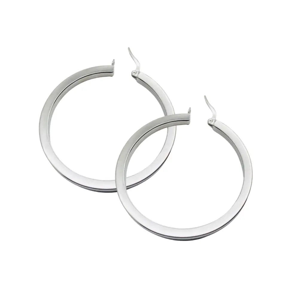 Gold Hoops 10K White Gold Earrings Ladies Jewelry Everyday