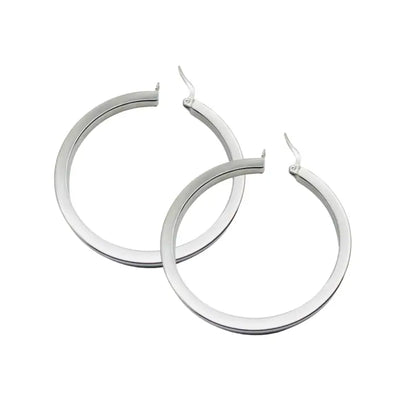 Gold Hoops 10K White Gold Earrings Ladies Jewelry Everyday