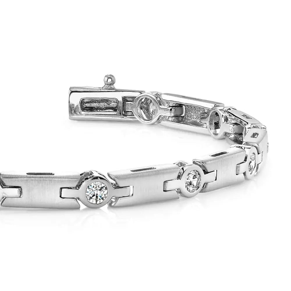 Stunning 18K 14K Solid H Link Diamond Bracelet Available In