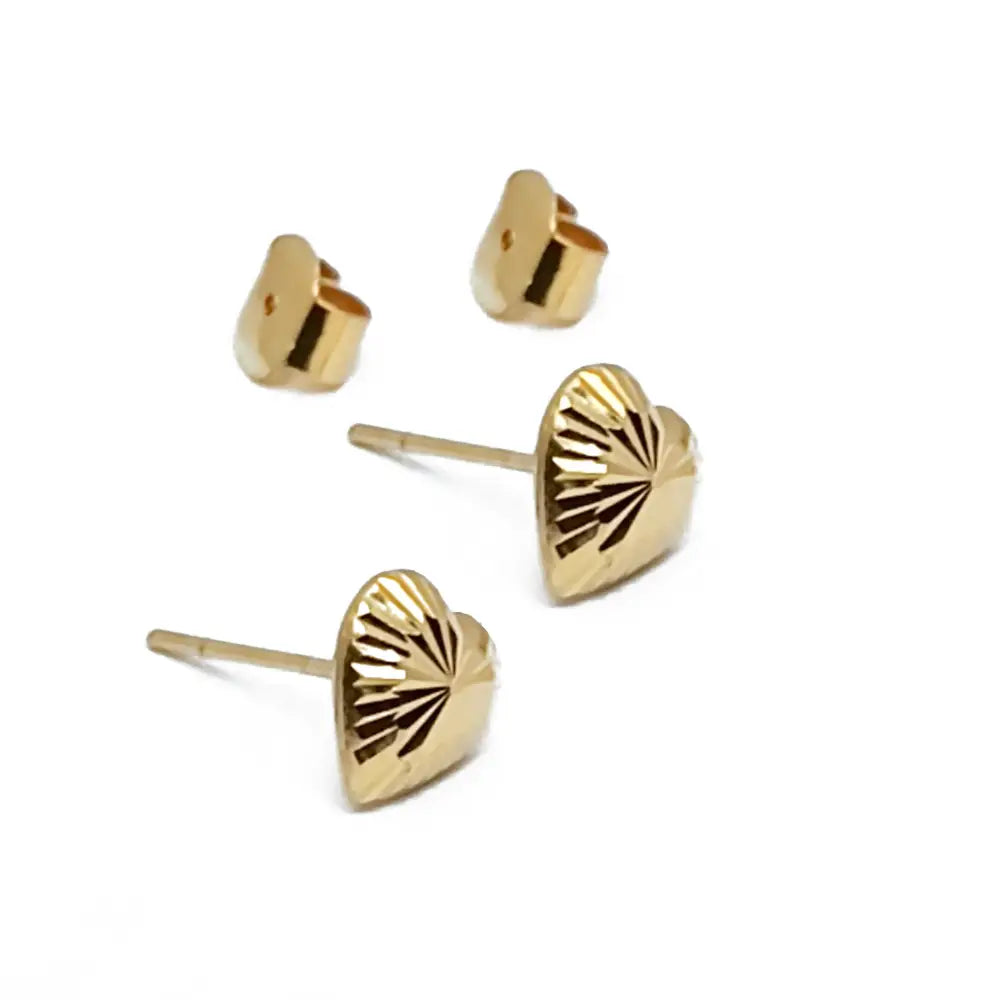 Shahi Jewelry California - Heart Stud Earrings In 18k Yellow gold