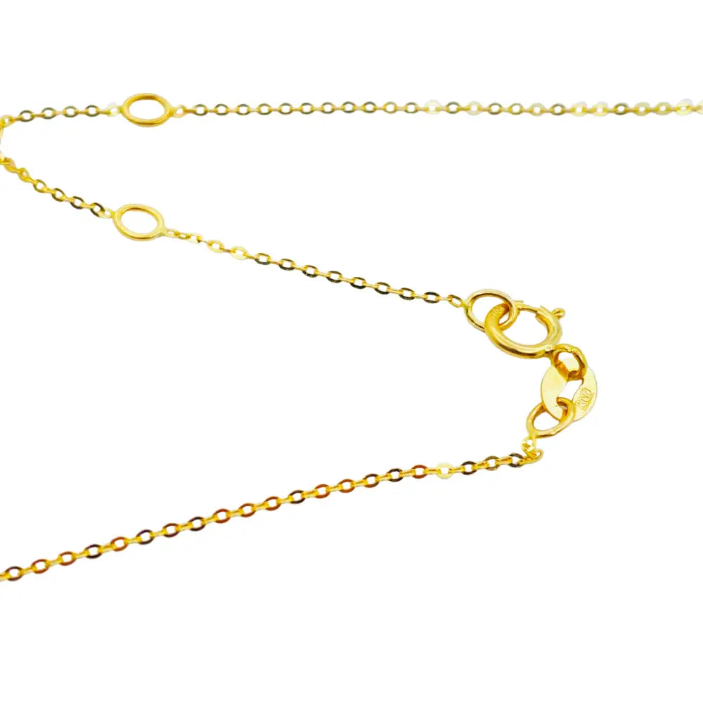 Letter D Initial 10K Yellow Gold Dazzling Diamond Necklace
