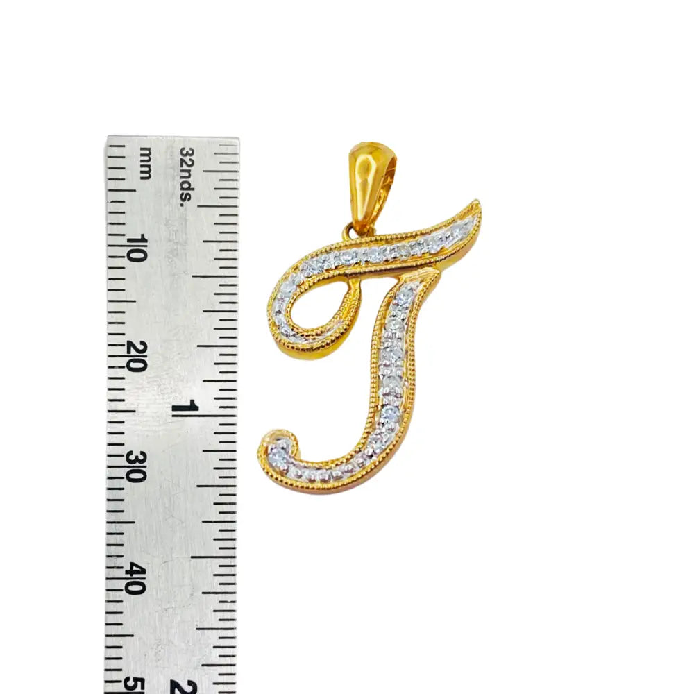 Letter T Initial Necklace With Diamonds Dainty & Dazzling in