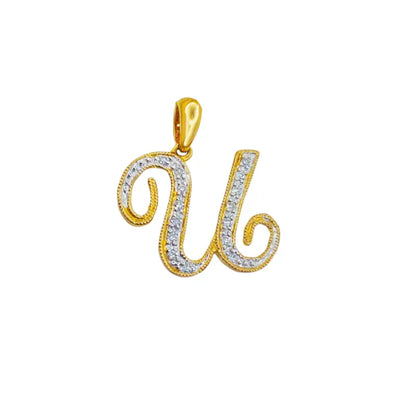 Letter U Initial Necklace with Diamonds Dazzling & Dainty in