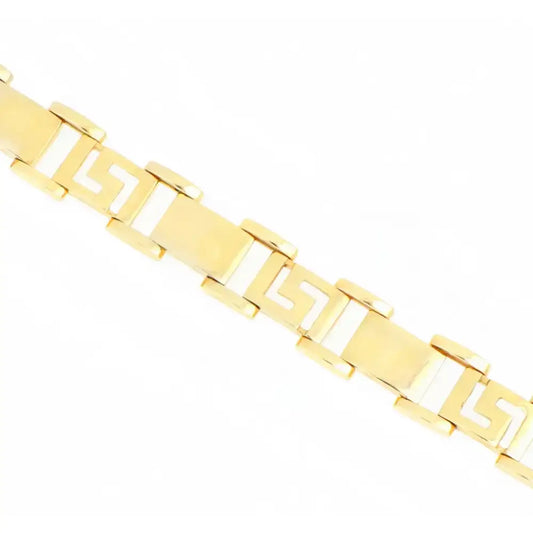 Men’s Chunky Link Solid Gold Bracelet in 18k Yellow Gold -