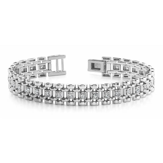 Men’s Diamond Link Bracelet Available In 14K 18K White