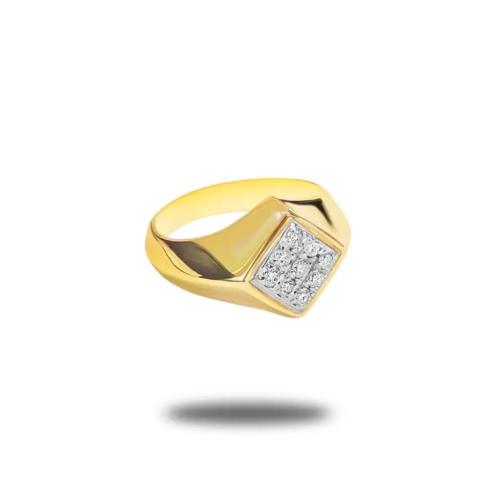 Men’s Diamond Ring in 10K Yellow Gold - Men’s Jewelry