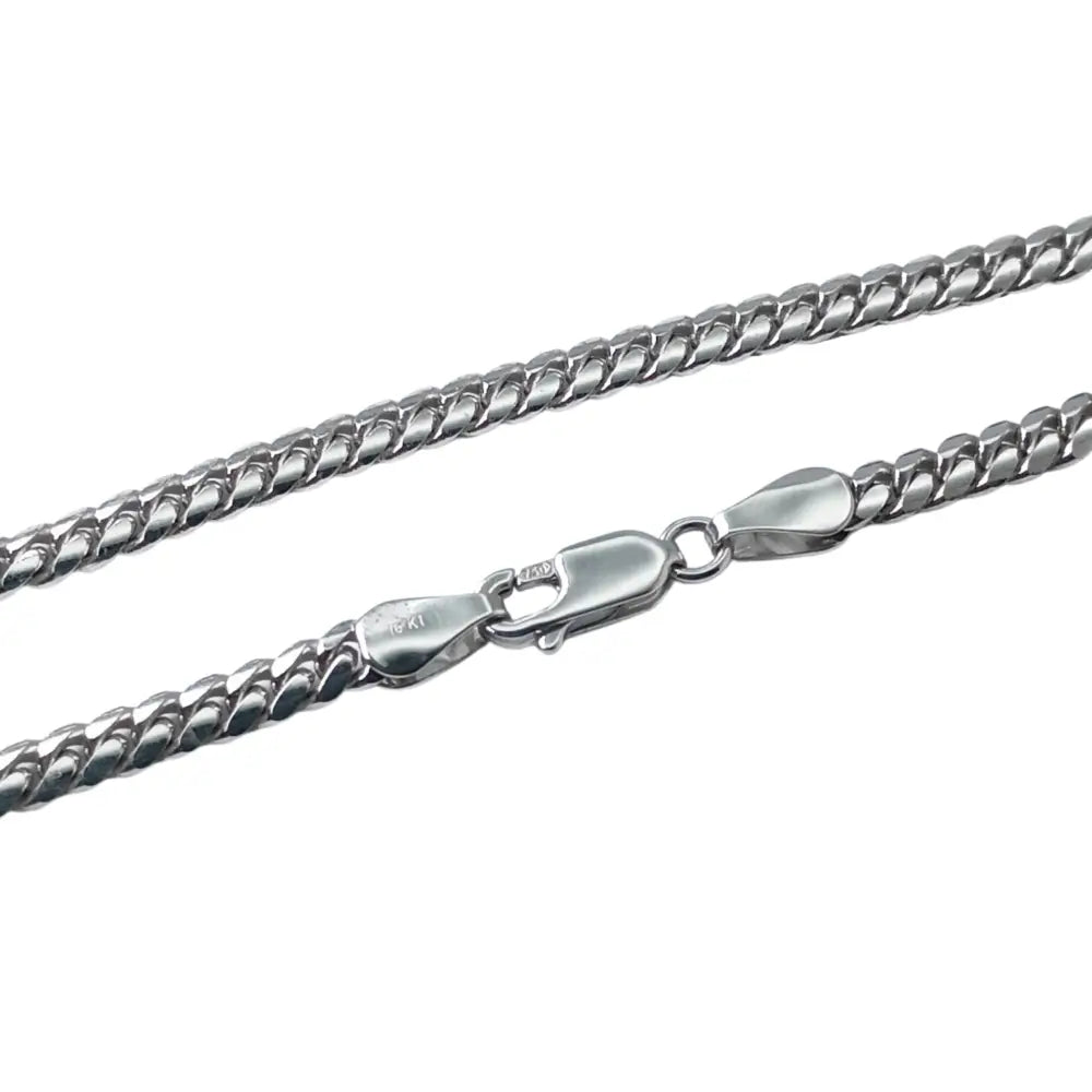 Miami Cuban Chain Unisex In 18k White Gold Made in Italy -