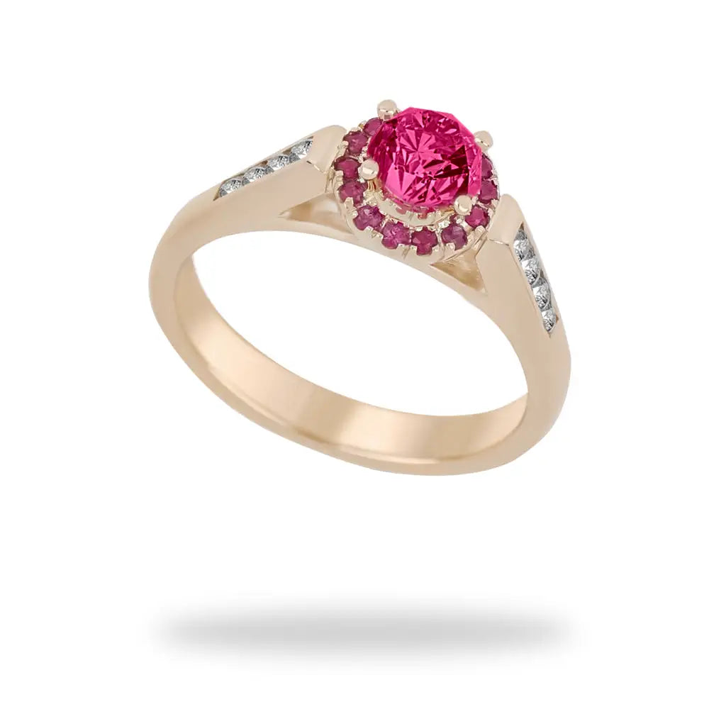 Ruby Ring With Diamond In Women’s 18K Yellow Gold Jewelry -