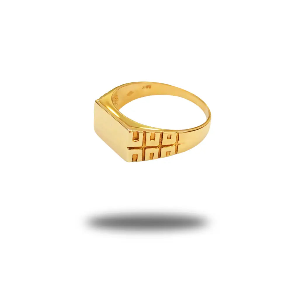 Signet Ring In Solid 10K Yellow Gold For Him - Men’s Jewelry