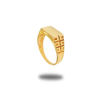 Signet Ring In Solid 10K Yellow Gold For Him - Men’s Jewelry