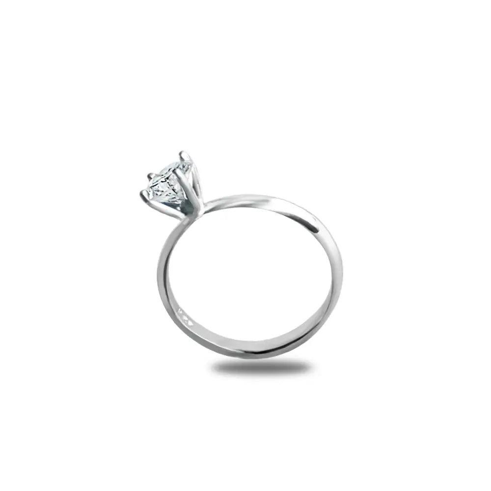Solitaire Diamond Engagement Ring in 18k white gold for Her